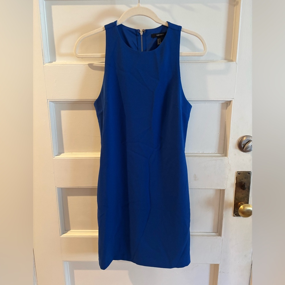 Forever 21 Blue fitted cutout dress
